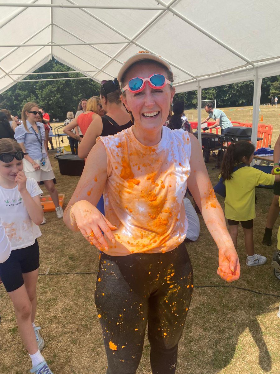 stanthonyslough's tweet photo. What a glorious day! 
From burgers to bouncy castles and a whole lot of orange gunge, our Fun Day was a MASSIVE hit! Thanks to everyone who joined us — together we showed what community looks like in action 💛
#StAnthonysFunDay #Solidarity #CatholicSchoolVibes #GungedForTheGlory https://t.co/HvmQW6mXP2