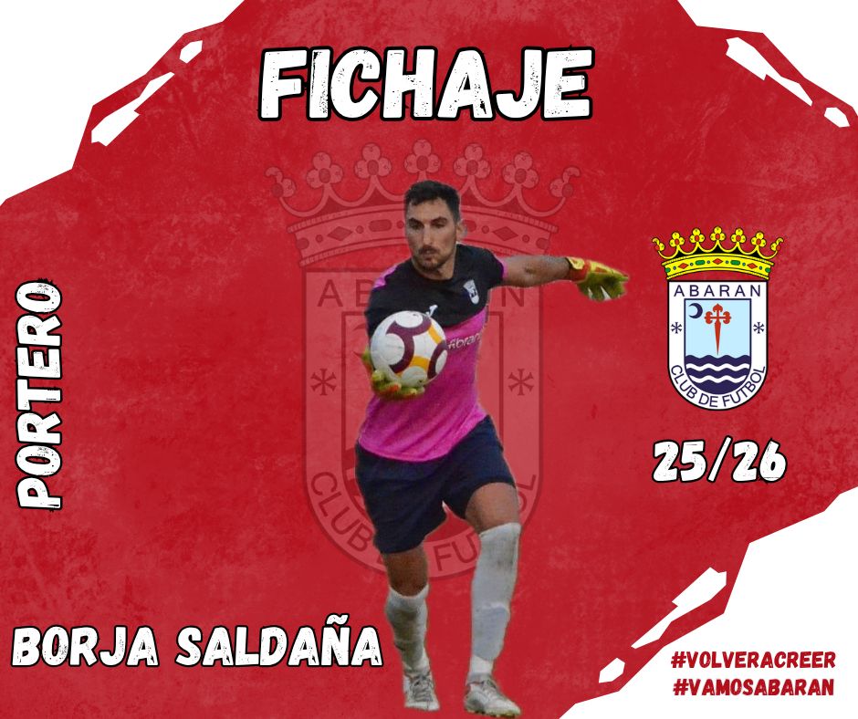 🔴⚪ 🆕𝙁𝙄𝘾𝙃𝘼𝙅𝙀 | TEMPORADA 25/26

🧤 Borja Saldaña vuelve a casa.

El guardameta regresa al Abarán Club de Fútbol, un club que ya conoce, tras haber estado varias temporadas defendiendo la porteria de Las Colonias, viene procedente del Ciudad de Calasparra.

¡Bienvenido!👏