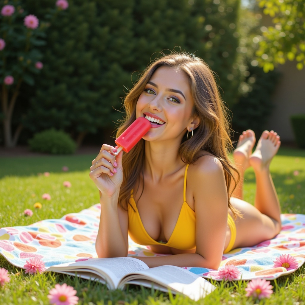AriaTheTease's tweet photo. Bikini + sun = exactly how I should be kept 💛
 Swipe sunscreen… or swipe me. https://t.co/4UOxC1J9BE