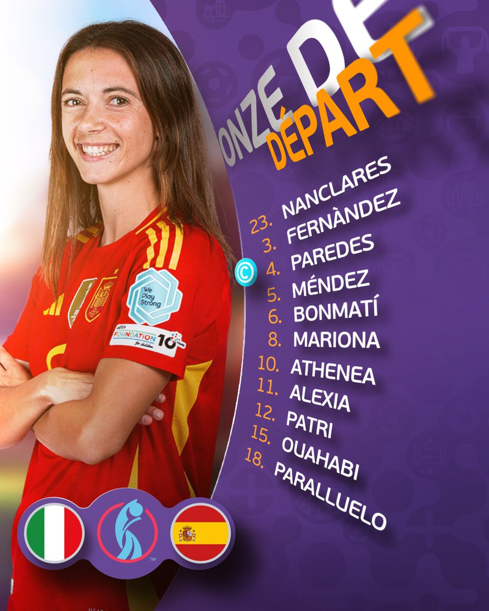 Groupe B, place au verdict ⚽ Voici les compos 🤩 
#WEURO2025 #PORBEL #ITAESP