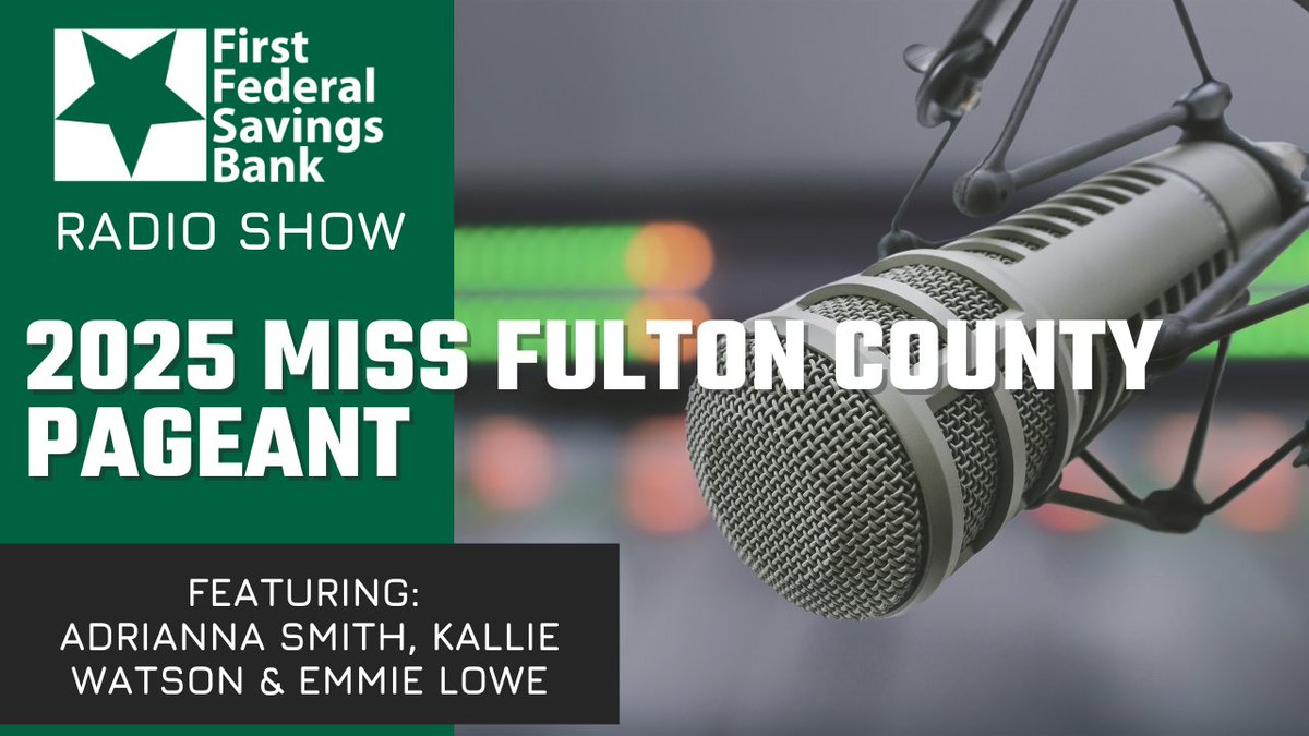 First Federal Savings Bank (@ffbanking) on Twitter photo Adrianna Smith, Kallie Watson (2025 Miss Fulton County), and Emmie Lowe (2025 Teen Miss), joined us this morning on the #FirstFederalRadioShow on <a href="/WROIGIANTfm/">WROI GIANT fm</a>
π΄πΉ: youtu.be/4-3iPbPrYTk Adrianna Smith, Kallie Watson (2025 Miss Fulton County), and Emmie Lowe (2025 Teen Miss), joined us this morning on the #FirstFederalRadioShow on <a href="/WROIGIANTfm/">WROI GIANT fm</a>
π΄πΉ: youtu.be/4-3iPbPrYTk