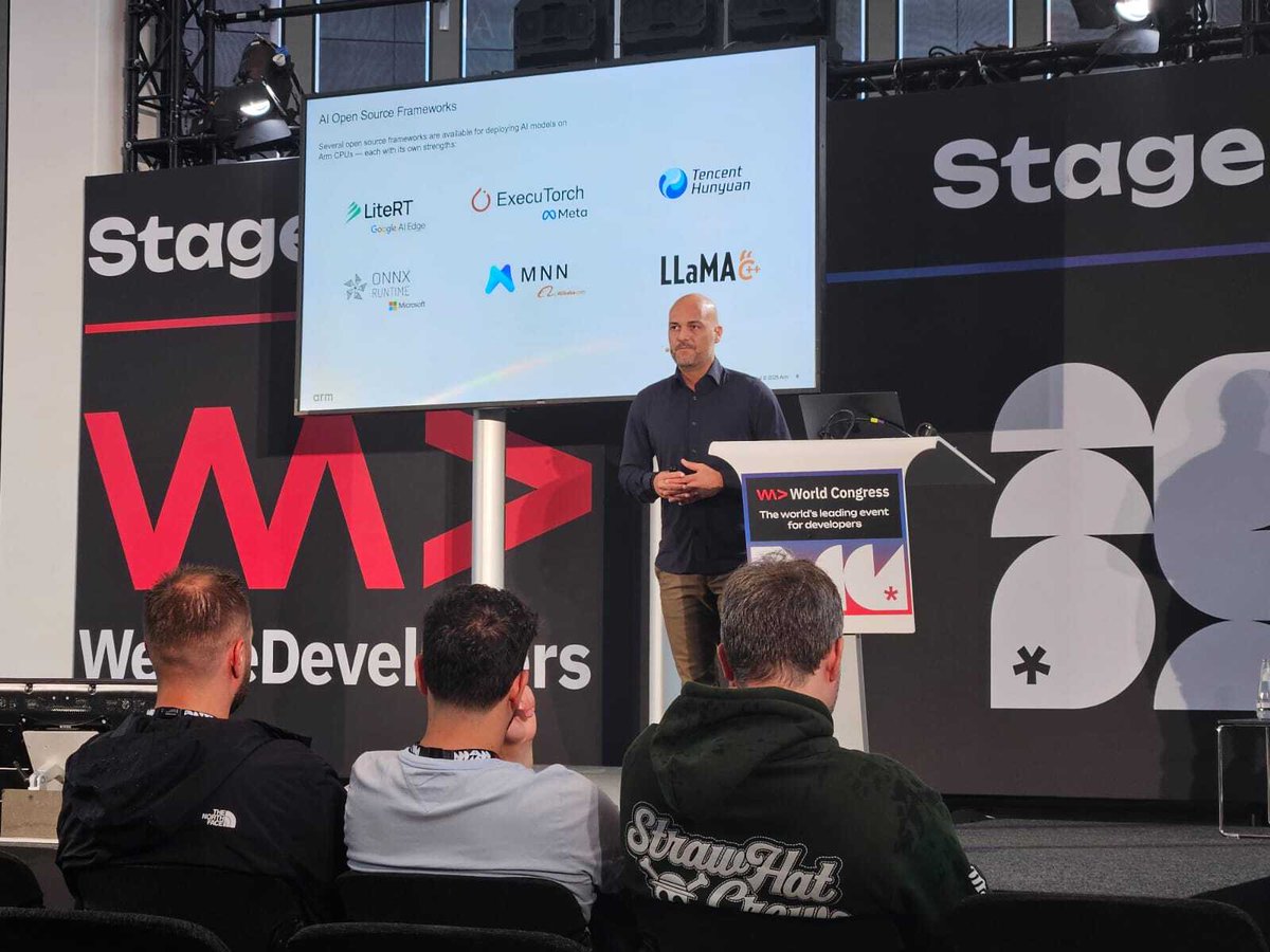 ArmSoftwareDev's tweet image. That’s a wrap on @WeAreDevs! 🙌
A huge thank you to everyone who joined our sessions, asked insightful questions, and got hands-on at our workshops to build smarter, more efficient apps on @Arm.
Missed our SME2 sessions? Explore tools & resources on the Developer Launchpad…