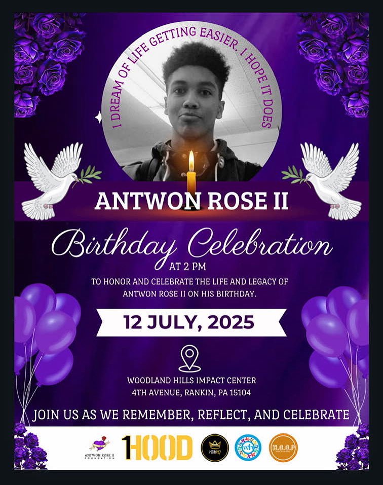 Tomorrow we celebrate the life and legacy of Antown Rose II at the Woodland Hills Impact Center in Rankin! The festivities began at 2pm. Hope to see y'all there