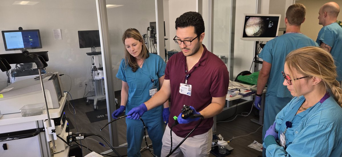 BrianLouie4's tweet photo. A brand new academic year. Fundamentals of endoscopy training for our PGY 1 and 2s.    Love the body english trying to will the scope to the target! @ProvSwedish https://t.co/PRDJwTcMgz