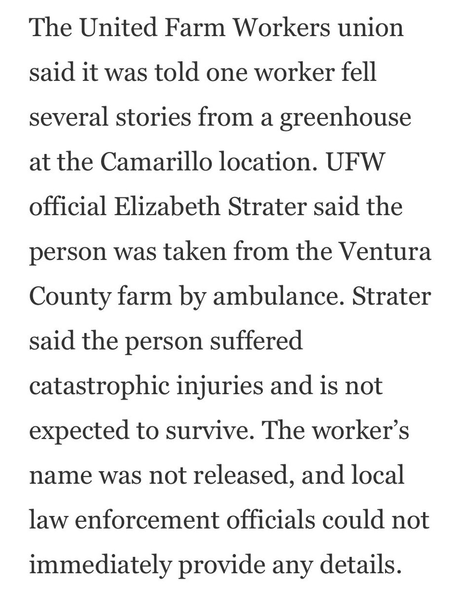 ICE has potentially murdered a farm worker…just tragic news from UFW 😞