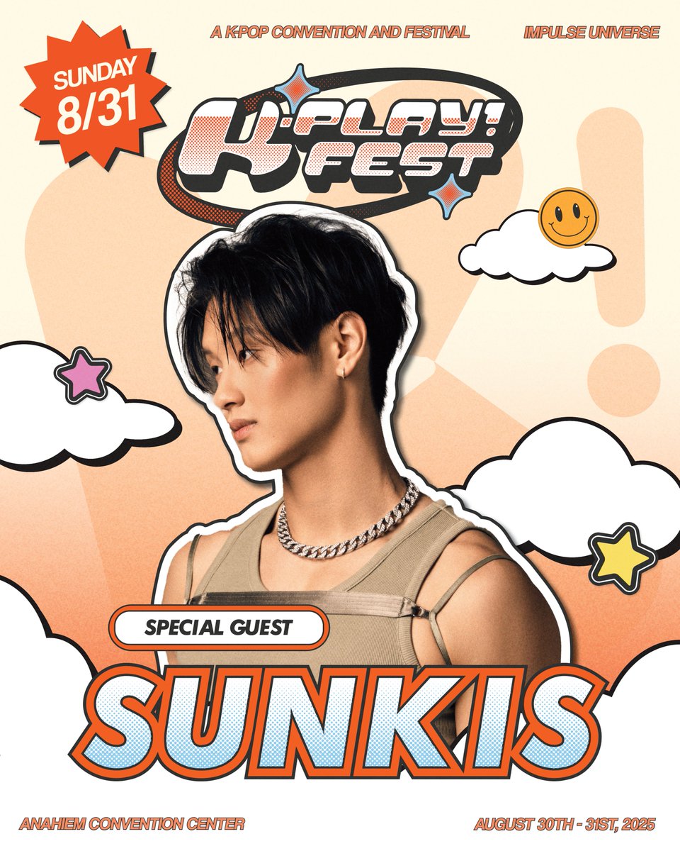 kplayfest's tweet photo. ARE YOU READY TO VIBE WITH A 🔝 TIER ARTIST?
MEET SUNKIS ☀️ AT #kplayfestoc! He's bringing the energy 🤩 and iconic hits you don't want to miss!
❤️ Stay tuned cause this is just the beginning! 😉
🎟️ Tickets are now LIVE at https://t.co/cCrdjMfXr7
#sunkis #kplayfest #concert https://t.co/hadtjOt1r1