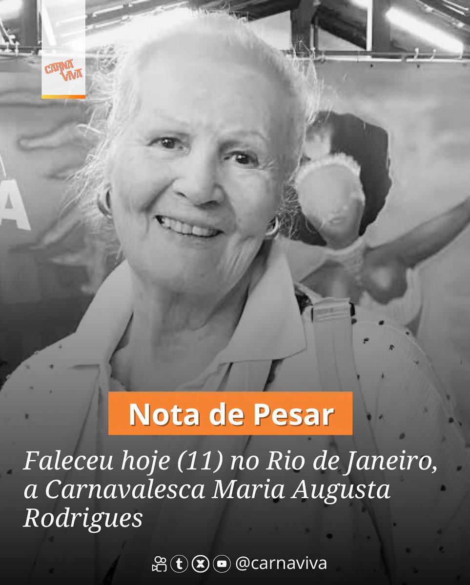 Maria Augusta Rodrigues foi uma das maiores carnavalescas da história do Brasil. Mulher visionária, quebrou barreiras num espaço dominado por homens e ajudou a transformar o carnaval carioca em espetáculo de arte e cultura.
⠀
Descanse em Paz! 🖤