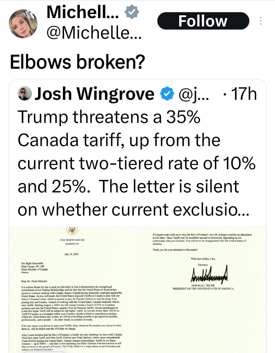 harryt59_harry's tweet image. The congress woman from Montana weighs in.
Americans would like to think that Canada is broken but contrary to Pierre Poilievre's MapleMAGA party, Canada is Strong and getting stronger.
Canada is free & always will be.
Canada is the envy of the world.
Fu*k Trump.