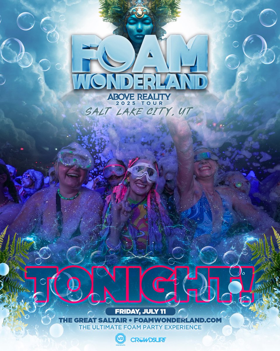 Foam Wonderland (@foamwonderland) on Twitter photo A mind-blowing reunion is in order TONIGHT at The Great Saltair for the #TheUltimateFoamPartyExperience! 🫧
Tell the whole squad, we're going all out with <a href="/SullivanKing/">Sullivan King 🩸</a> <a href="/ARMNHMR/">ARMNHMR</a> <a href="/itschyl/">chyl</a> <a href="/joncaseybeats/">jon casey 🙃</a> <a href="/weareknowgood/">Know Good</a> & JVCK MORMON! 🔊
🎉 Tickets ⇨ bit.ly/FOAMSLC2025 A mind-blowing reunion is in order TONIGHT at The Great Saltair for the #TheUltimateFoamPartyExperience! 🫧
Tell the whole squad, we're going all out with <a href="/SullivanKing/">Sullivan King 🩸</a> <a href="/ARMNHMR/">ARMNHMR</a> <a href="/itschyl/">chyl</a> <a href="/joncaseybeats/">jon casey 🙃</a> <a href="/weareknowgood/">Know Good</a> & JVCK MORMON! 🔊
🎉 Tickets ⇨ bit.ly/FOAMSLC2025