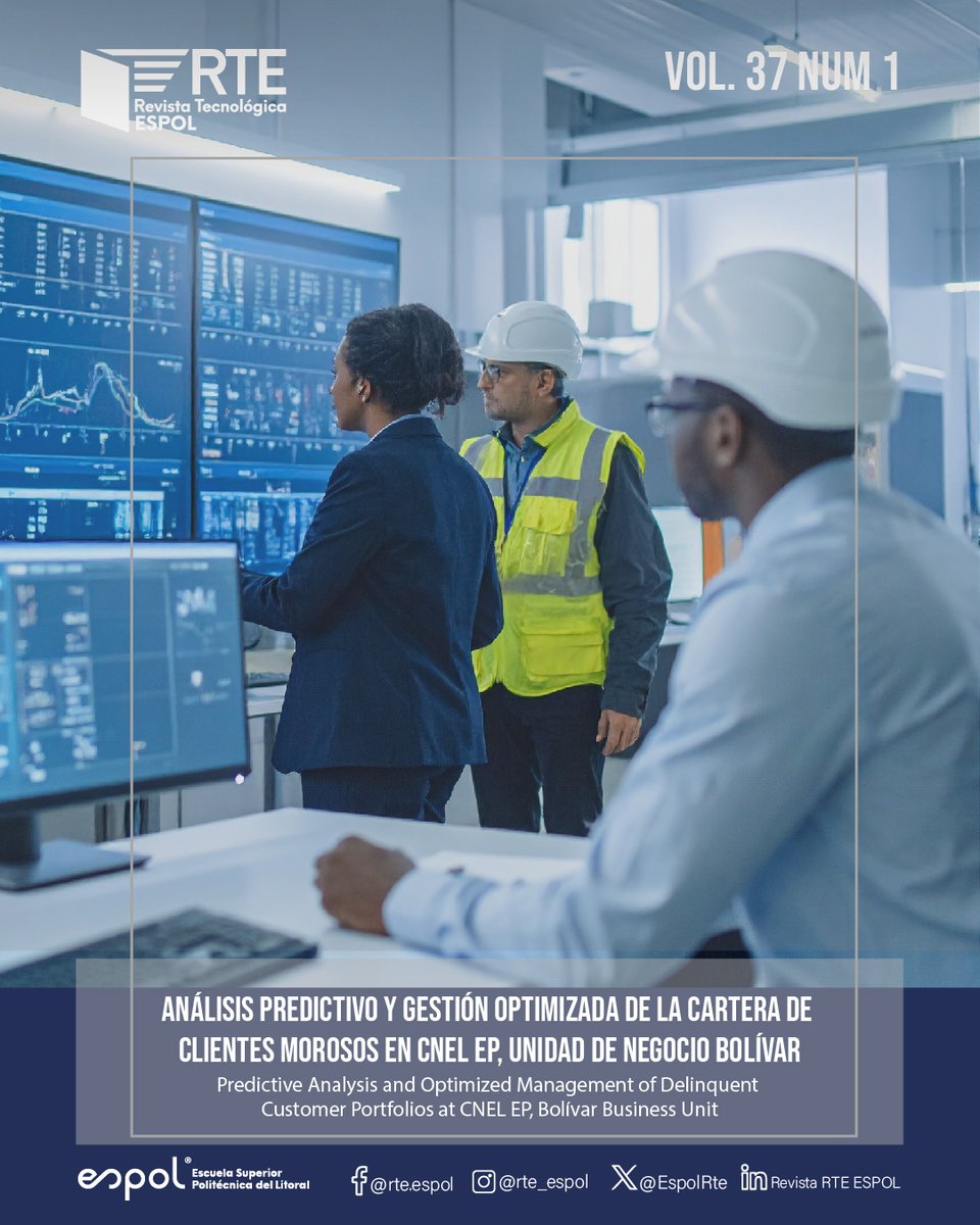 Revista RTE ESPOL (@espolrte) on Twitter photo #RevistaTecnológicaESPOL - Predecir la morosidad ya es posible. Este artículo muestra cómo se aplica IA en el sector eléctrico.
Conoce más, aquí: doi.org/10.37815/rte.v…
<a href="/espol/">ESPOL</a> <a href="/DEC_INV_ESPOL/">Investigación ESPOL</a>
<a href="/cparedesverduga/">Cecilia Paredes Verduga</a> <a href="/CarlosMonsalveA/">Carlos Monsalve</a> <a href="/aramirez1979/">Angel Ramirez</a>
<a href="/RERCIE_Ec/">RERCIE</a> <a href="/DOAJplus/">DOAJ</a> <a href="/Latindex/">Latindex</a> #RevistaTecnológicaESPOL - Predecir la morosidad ya es posible. Este artículo muestra cómo se aplica IA en el sector eléctrico.
Conoce más, aquí: doi.org/10.37815/rte.v…
<a href="/espol/">ESPOL</a> <a href="/DEC_INV_ESPOL/">Investigación ESPOL</a>
<a href="/cparedesverduga/">Cecilia Paredes Verduga</a> <a href="/CarlosMonsalveA/">Carlos Monsalve</a> <a href="/aramirez1979/">Angel Ramirez</a>
<a href="/RERCIE_Ec/">RERCIE</a> <a href="/DOAJplus/">DOAJ</a> <a href="/Latindex/">Latindex</a>