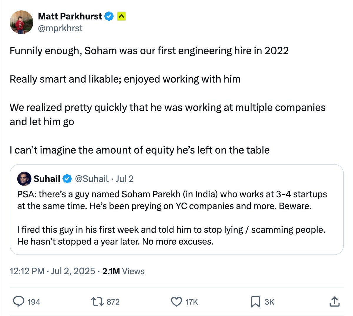 wadefoster's tweet image. We had a big Slack thread about this today.
tl;dr: We think Zapier would’ve caught him
Internally, we’ve been using a Zap that helps recruiters spot hiring risks early.
How it works:
1. Enriches IP + phone to verify true location
2. Flagged VPNs, Google Voice, and location…