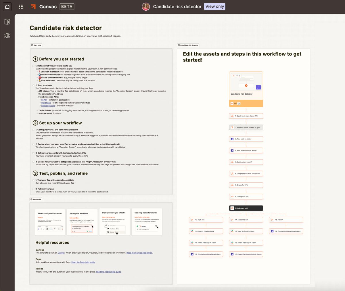 wadefoster's tweet image. We had a big Slack thread about this today.
tl;dr: We think Zapier would’ve caught him
Internally, we’ve been using a Zap that helps recruiters spot hiring risks early.
How it works:
1. Enriches IP + phone to verify true location
2. Flagged VPNs, Google Voice, and location…
