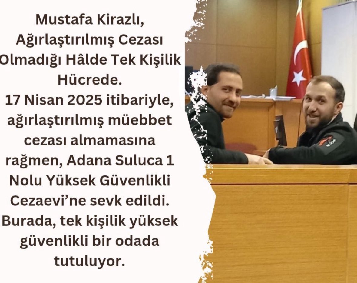 TrendRightsTR_'s tweet photo. Mustafa Kirazlı sadece askeri öğrenciydi.
Müebbet hapis cezası verildi, yetmedi  ..!!ağırlaştırılmış müebbetlik gibi tek
başına hücrede tuttuluyor ..

MustafaKirazlı İçinSesVer https://t.co/uZanKVst4V