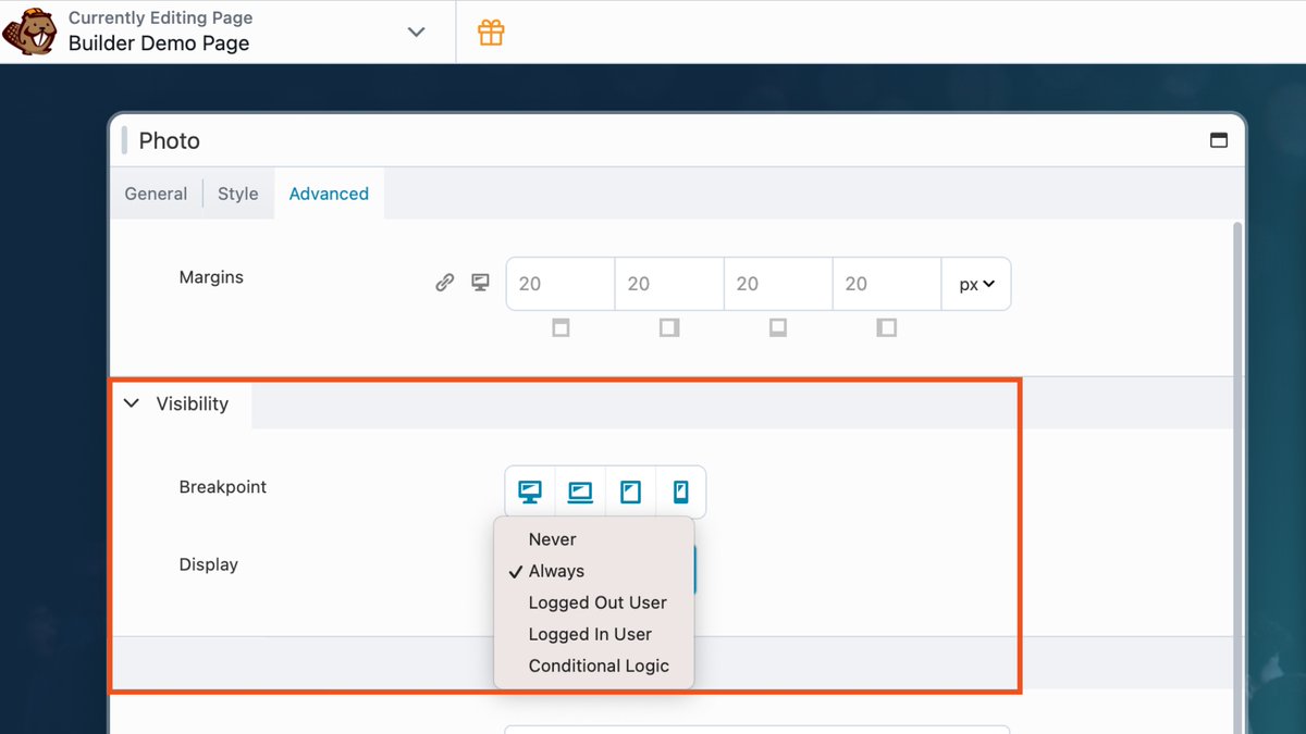 BeaverBuilder's tweet image. Spotlight: Visibility Settings for Personalized Content
Control what visitors see! 👀 Use visibility settings to show or hide sections based on user roles, devices, or logged-in status. Perfect for memberships & dynamic sites!
Try the demo 👉 demo.wpbeaverbuilder.com