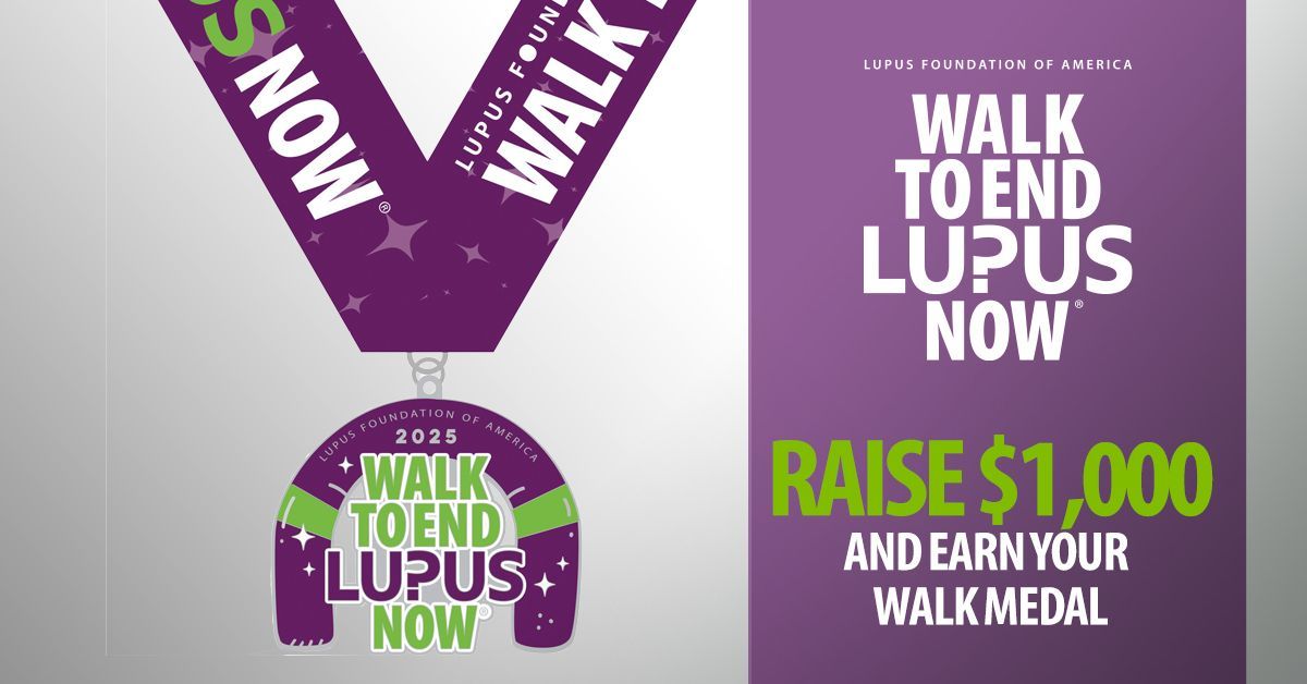 Earn it. Wear it. Walk with purpose.

Raise $100 to get this year’s exclusive #WalkToEndLupusNow T-shirt.
Raise $1,000 and you’ll also take home the official Walk to End Lupus Now Trailblazer medal.

Register and start fundraising today: buff.ly/a6aLx9v