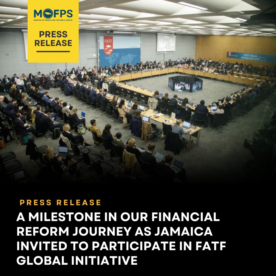The MOFPS welcomes Jamaica’s invitation to participate in the Financial Action Task Force (FATF) “FSRB Jurisdictions Guest Initiative.” 

Read more: mof.gov.jm/a-milestone-in…

#mofpsjamaica 
#wecare