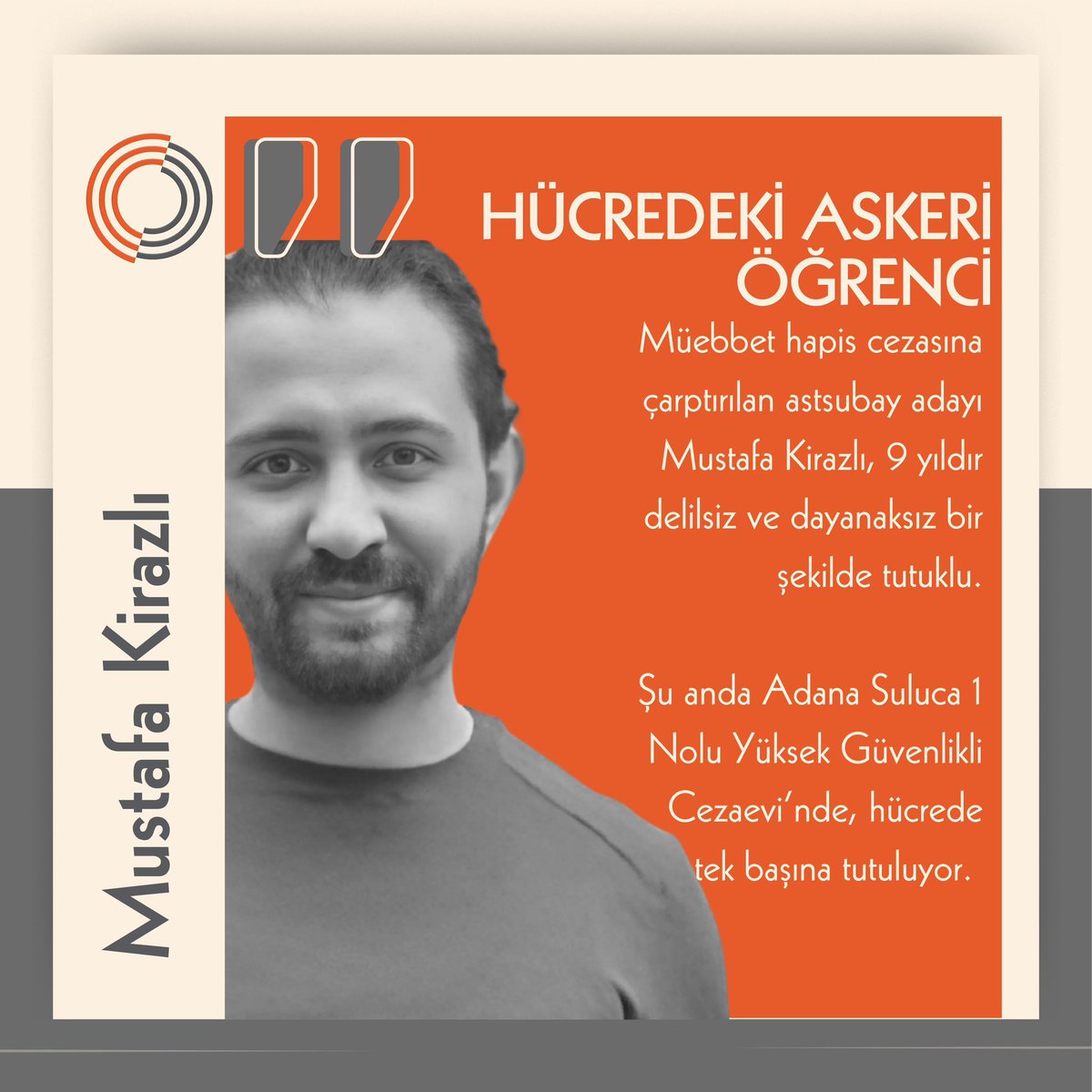 naftalanjaa's tweet photo. Mustafa Kirazlı sadece bir askeri öğrenciydi.
Silahı yoktu. Yetkisi yoktu. Talimatı sorgulayacak konumda değildi.
Ama bugün müebbetlik!
Üstelik ağırlaştırılmış gibi tek kişilik hücrede çürütülüyor! @aydinsule1 

MustafaKirazlı İçinSesVer https://t.co/YHVQFE0HlU