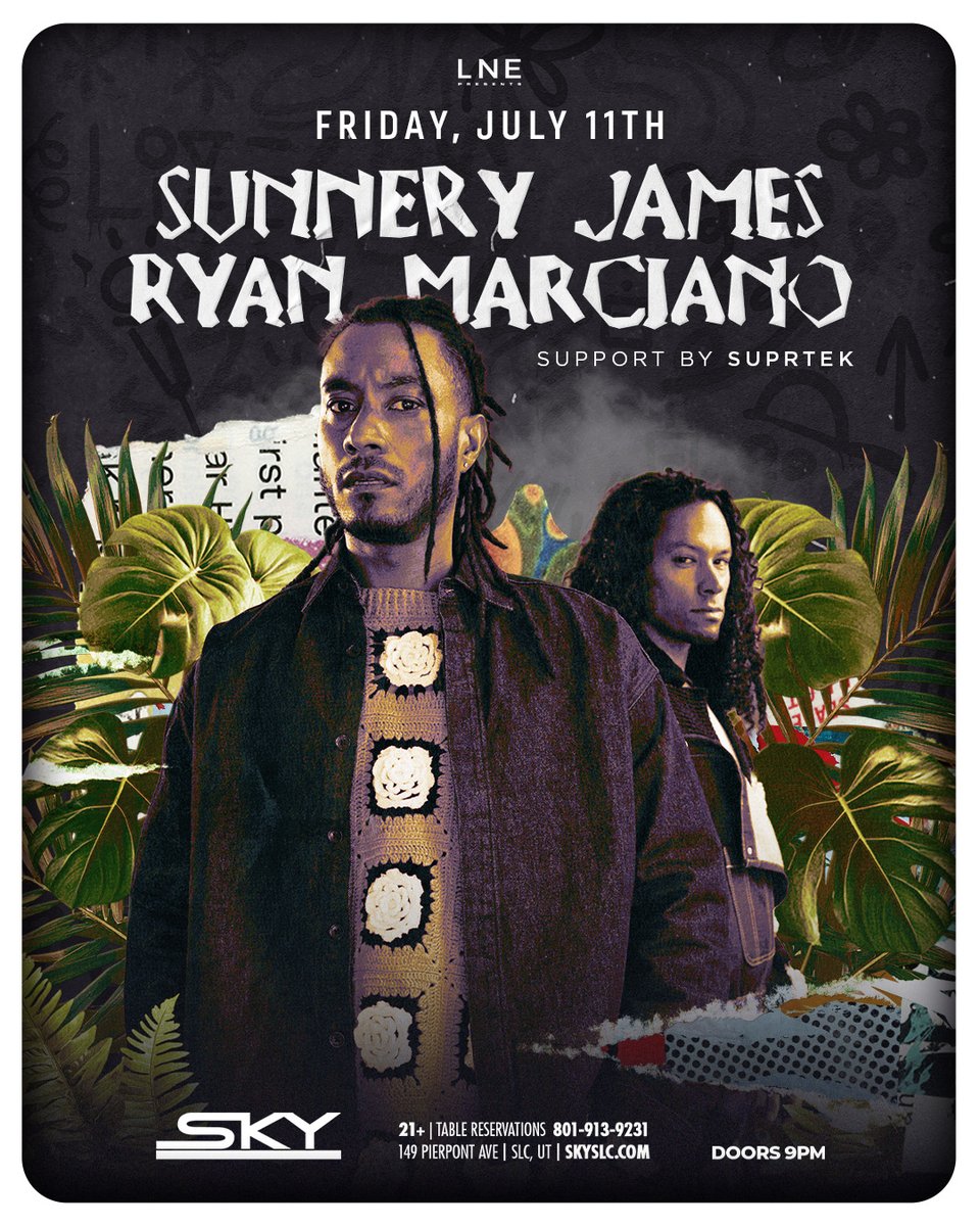 You're not going to Sky tonight?
*MUAH* Blocked 💋

Combining their unmatched energy on stage and their tribal house influenced signature sound, don't miss the return of <a href="/SJ_RM/">Sunnery James & Ryan Marciano</a> to SLC!

🔊 + Support: <a href="/SuprTek/">Taylor Gunn</a>

Tickets &amp; More
📲 SKYSLC.COM
VIP 🍾 (801) 913-9231