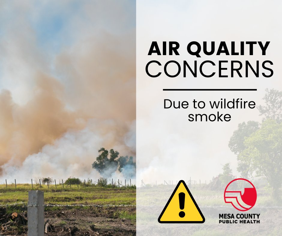 Wildfire smoke is impacting air quality in Mesa County. We urge people to use caution when spending time outside.

Learn more about precautions you can take on our website. bit.ly/44qPg5m