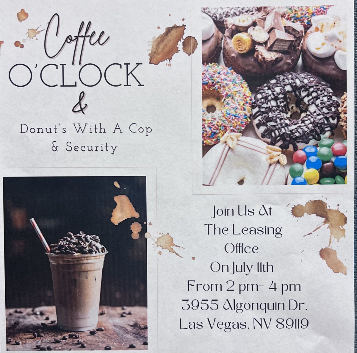 LVMPDSCAC's tweet image. Everyone loves a sweet treat. Come chat with us and have a donut too. 🍩☕