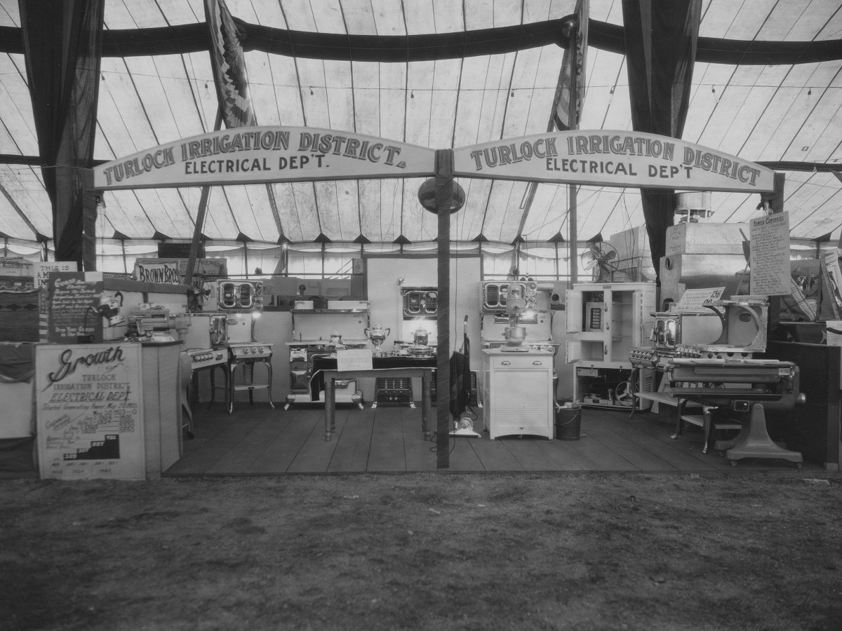 Happy opening day of the @StanCoFair!

TID has long been a supporter of the Fair—and this photograph is proof! In the 1920s, after TID entered the retail electric business, the District would display state-of-the-art electric appliances for the community to see and experience.
