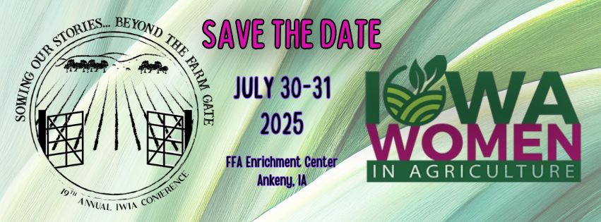The Iowa Women in Agriculture conference is coming up soon! Be sure to register for both the PRE-CONFERENCE TOUR and CONFERENCE, July 30-31. See you there!
iowawomeninag.org/annual-confere…