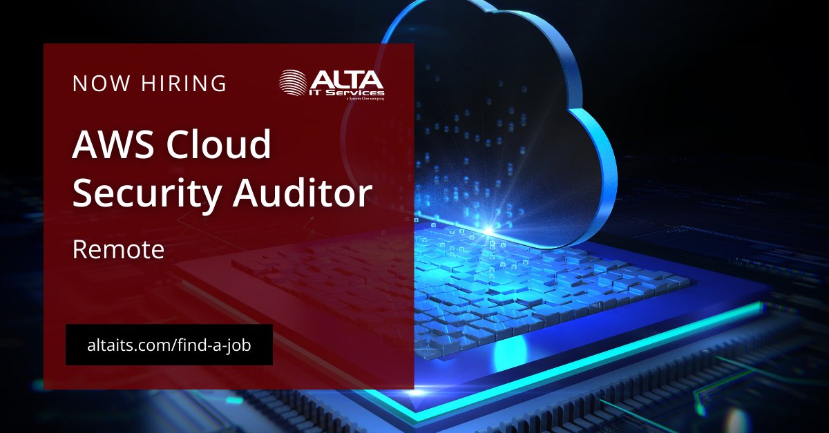 altaitservices's tweet photo. ALTA IT Services is #hiring an AWS Cloud Security Auditor for #remote work.
#ALTAIT #CloudSecurity #AWSEngineer #NISTRMF #CybersecurityJobs #GRC
Learn more and apply today: https://t.co/72o1HiJMrh https://t.co/Yc9L54Ph8n
