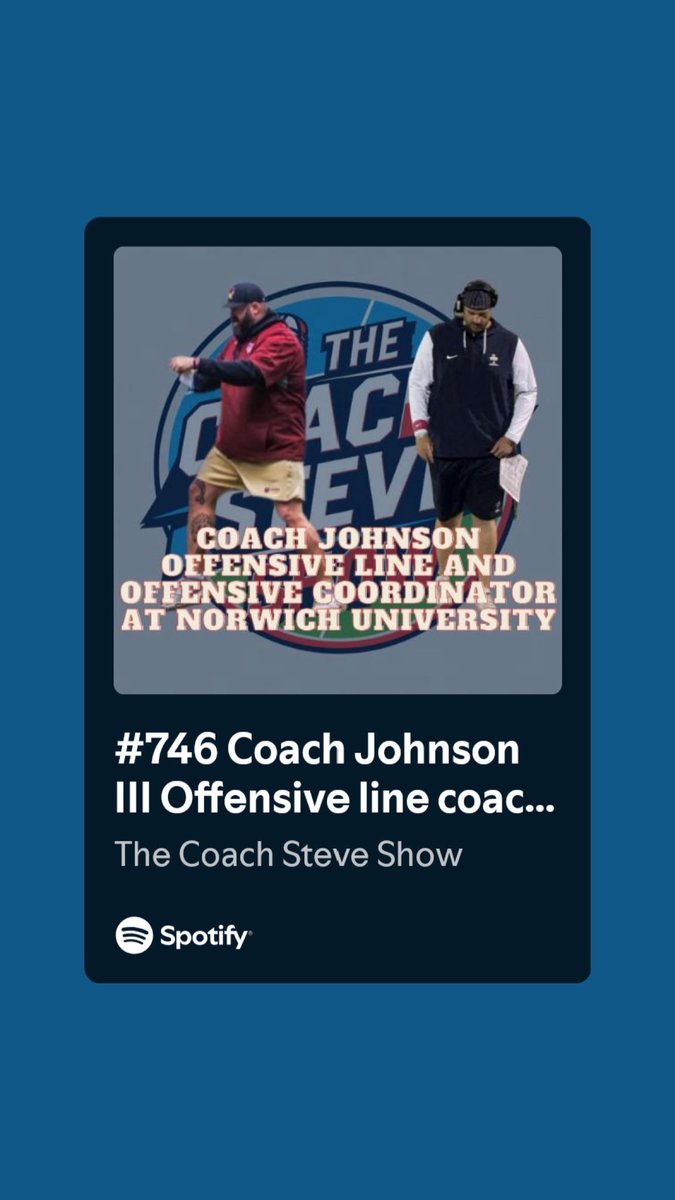 Steve โ๏ธ๐๐๐ฅ (@coach_steve72) on Twitter photo Ep. 746! <a href="/CoachJohnsonOL/">๐ฝ๐ค๐๐๐ฎ ๐
๐ค๐๐ฃ๐จ๐ค๐ฃ ๐๐๐</a> joins the show! We discuss his coaching career. Why coaches should coach OL. How division III football is great football. And more!
Video: youtube.com/live/vDODSauvdโฆ
Apple: podcasts.apple.com/us/podcast/theโฆ
Spotify: open.spotify.com/episode/7tTBmMโฆ Ep. 746! <a href="/CoachJohnsonOL/">๐ฝ๐ค๐๐๐ฎ ๐
๐ค๐๐ฃ๐จ๐ค๐ฃ ๐๐๐</a> joins the show! We discuss his coaching career. Why coaches should coach OL. How division III football is great football. And more!
Video: youtube.com/live/vDODSauvdโฆ
Apple: podcasts.apple.com/us/podcast/theโฆ
Spotify: open.spotify.com/episode/7tTBmMโฆ