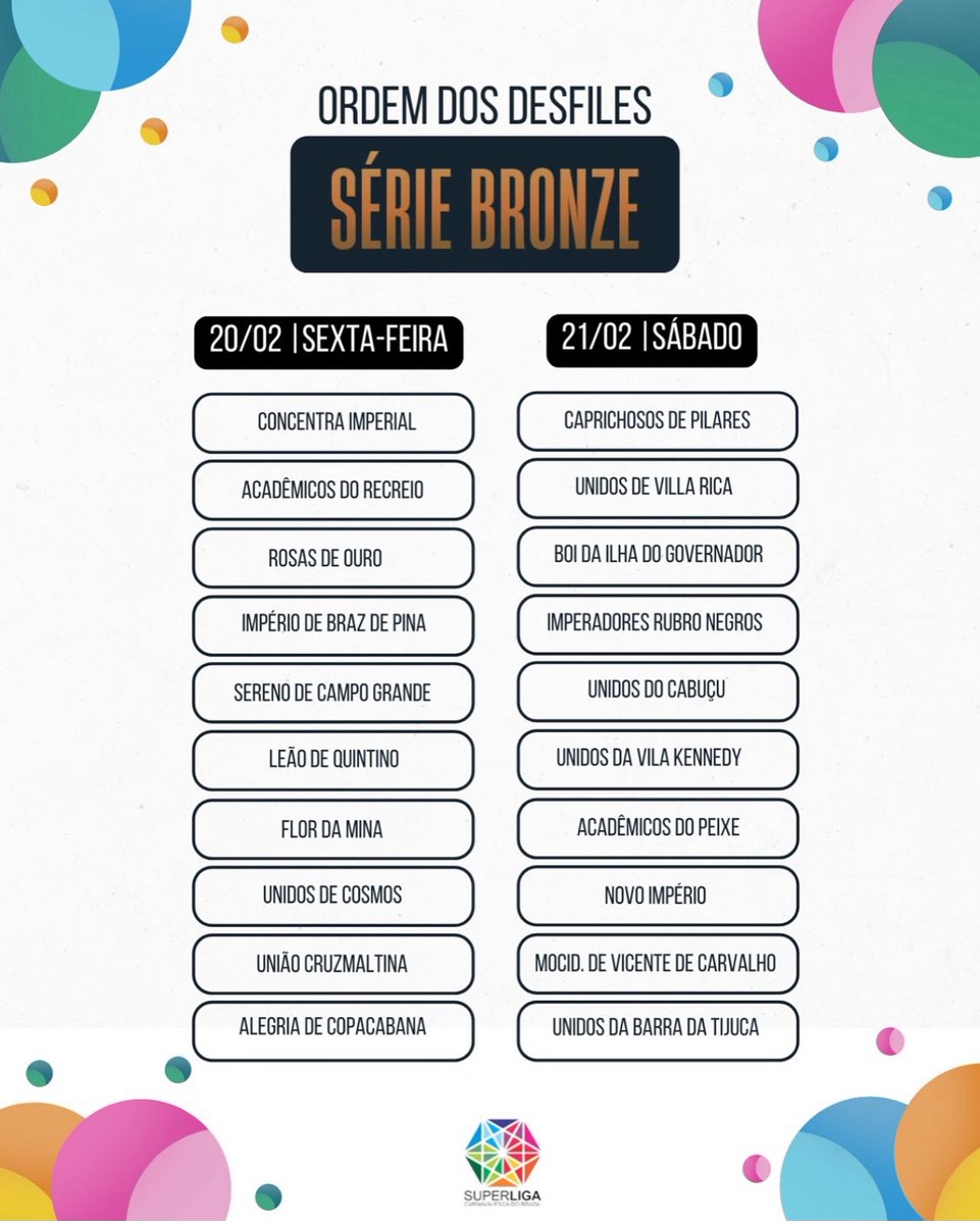 Calendário de Desfiles da Intendente Magalhães #Carnaval2026