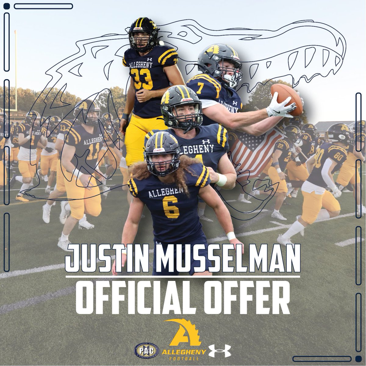 Justin Musselman (@justinmuss21) on Twitter photo After a great call with <a href="/Coach_Layer/">Braden Layer</a> I am very grateful to receive my 3rd D3 offer to play <a href="/AlleghenyFB/">Allegheny Football</a> thank you to my coachโs and family for making this happen
<a href="/CoachWills88/">Tyler Wills</a> <a href="/coach_white/">Loren White</a> <a href="/HFC_barrywells/">Barry Wells</a> <a href="/ECoop45/">Endor Cooper</a> <a href="/CoachEroy25/">Eric Roy</a> <a href="/dallascap56/">CoachCap ๐งข</a> <a href="/CoachCJRice/">CJ Rice</a> After a great call with <a href="/Coach_Layer/">Braden Layer</a> I am very grateful to receive my 3rd D3 offer to play <a href="/AlleghenyFB/">Allegheny Football</a> thank you to my coachโs and family for making this happen
<a href="/CoachWills88/">Tyler Wills</a> <a href="/coach_white/">Loren White</a> <a href="/HFC_barrywells/">Barry Wells</a> <a href="/ECoop45/">Endor Cooper</a> <a href="/CoachEroy25/">Eric Roy</a> <a href="/dallascap56/">CoachCap ๐งข</a> <a href="/CoachCJRice/">CJ Rice</a>