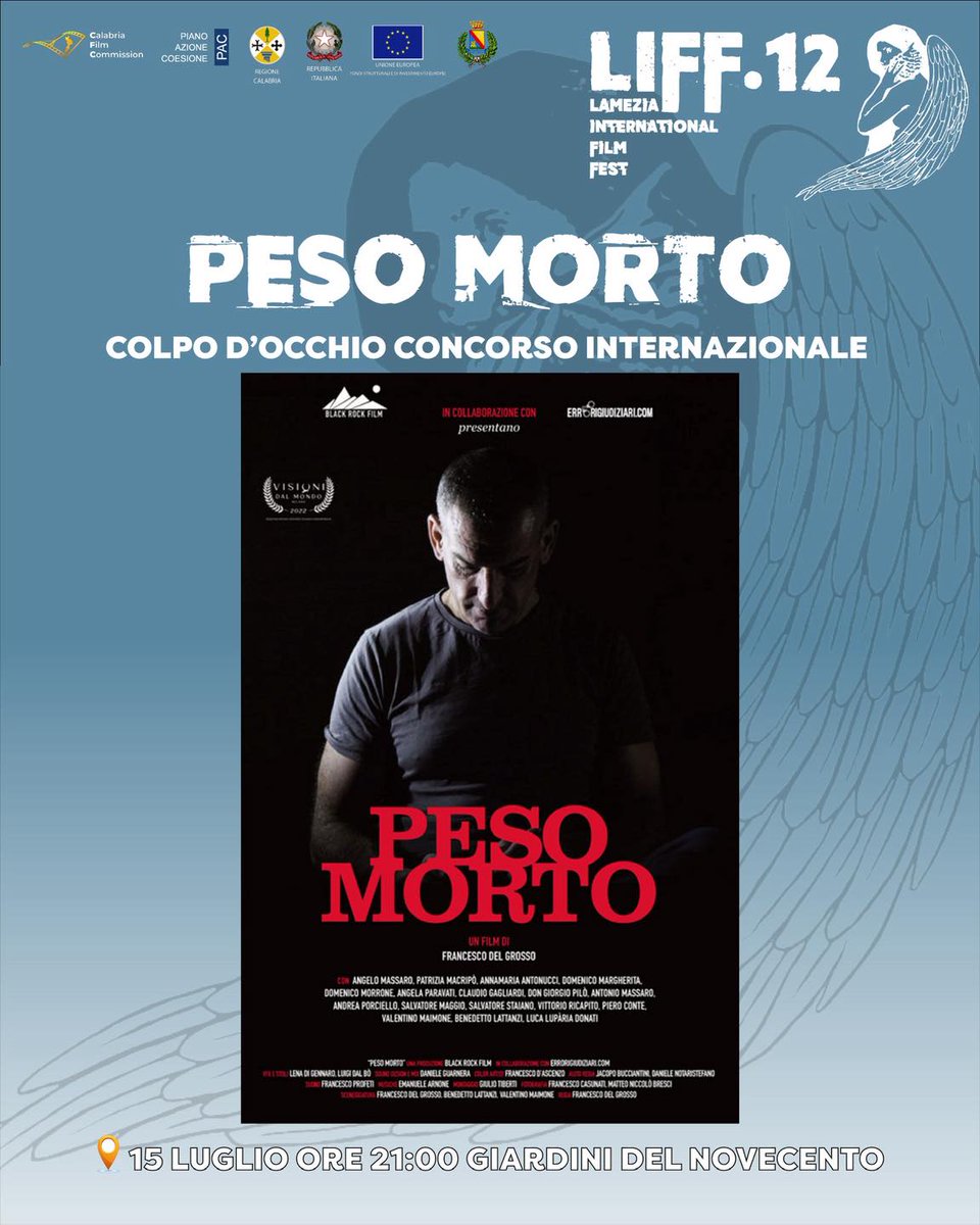 #PesoMorto, il documentario che ho realizzato sulla storia di #AngeloMassaro, in concorso al 12° #LameziaInternationalFilmFestival. Proiezione il 15 luglio alle 21 presso i Giardini del Novecento. <a href="/Errorigiudiziar/">Errorigiudiziari.com</a>  Tutti i dettagli nel programma... …iainternationalfilmfest.wordpress.com/programma/
