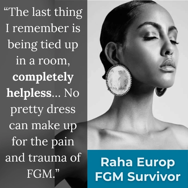 AHAFoundation's tweet image. Raha Europ was born to Somalian parents in a Kenyan refugee camp, where she lived until coming to the U.S. at the age of 7. Growing up as a girl in her conservative community, she always felt she was treated unfairly compared to the boys. She thought female genital mutilation…