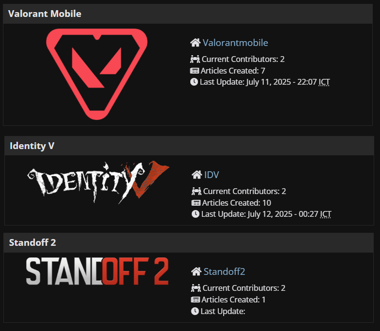 hesketh2 (@subzidite2) on Twitter photo With LABS announced, we now have a playground for several Mobile Esports to bring their community and use it to built a project towards a <a href="/LiquipediaNet/">Liquipedia</a> wiki
- VALORANT Mobile
- Identity V
- Standoff 2
If you're interest in any, join our Discord and head to #lab linked below With LABS announced, we now have a playground for several Mobile Esports to bring their community and use it to built a project towards a <a href="/LiquipediaNet/">Liquipedia</a> wiki
- VALORANT Mobile
- Identity V
- Standoff 2
If you're interest in any, join our Discord and head to #lab linked below