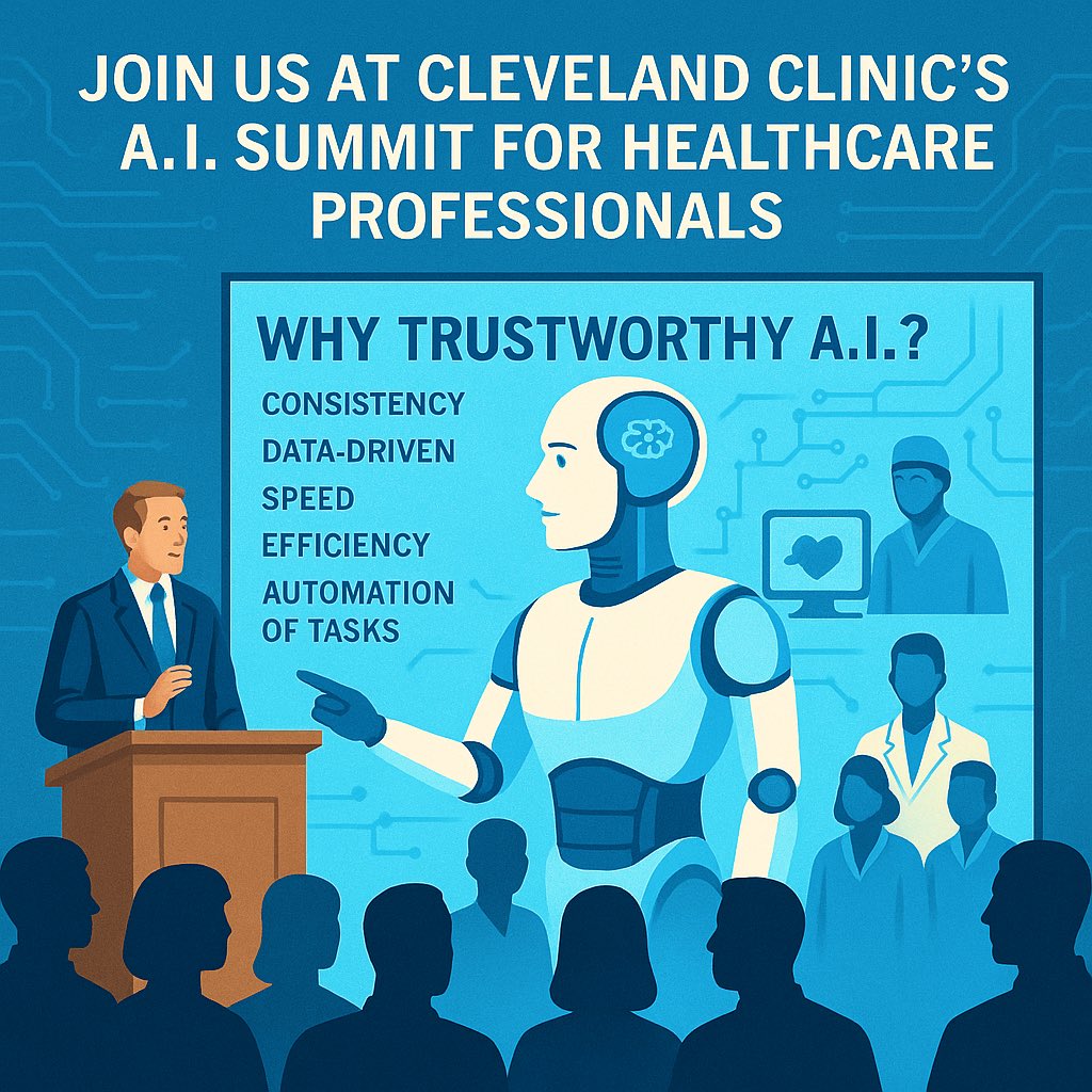 MetinErkayaMD's tweet image. ✨Just attended the Cleveland Clinic AI Summit 🧠💻
🔸One thing’s clear: AI in healthcare isn’t hype, it’s here. From imaging to surgery, AI is reshaping how we diagnose, treat, and learn.
🎯The real power lies in human 🤝 machine, not one over the other, to amplify human care.…