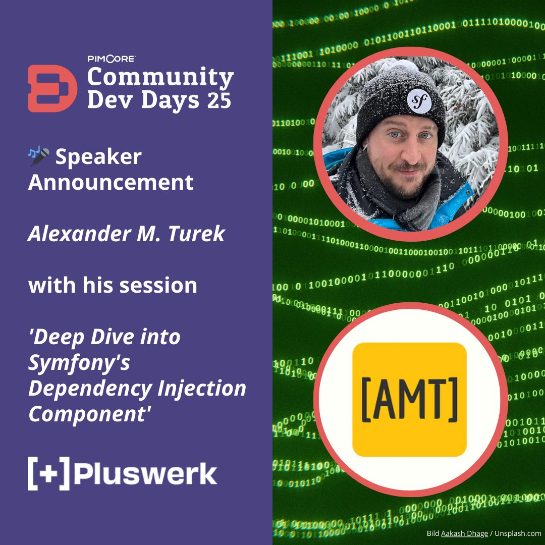PluswerkAG's tweet image. 🎤 Speaker Announcement
Alexander M. Turek joins @pimcore Community Dev Days with his talk "Deep Dive into @symfony's Dependency Injection Component".
📍 Frankfurt
📅 13 Nov. 25
ℹ️ More t1p.de/exsej
👔 LinkedIn t1p.de/6xssv
#Pimcore #TechEvent #Symfony