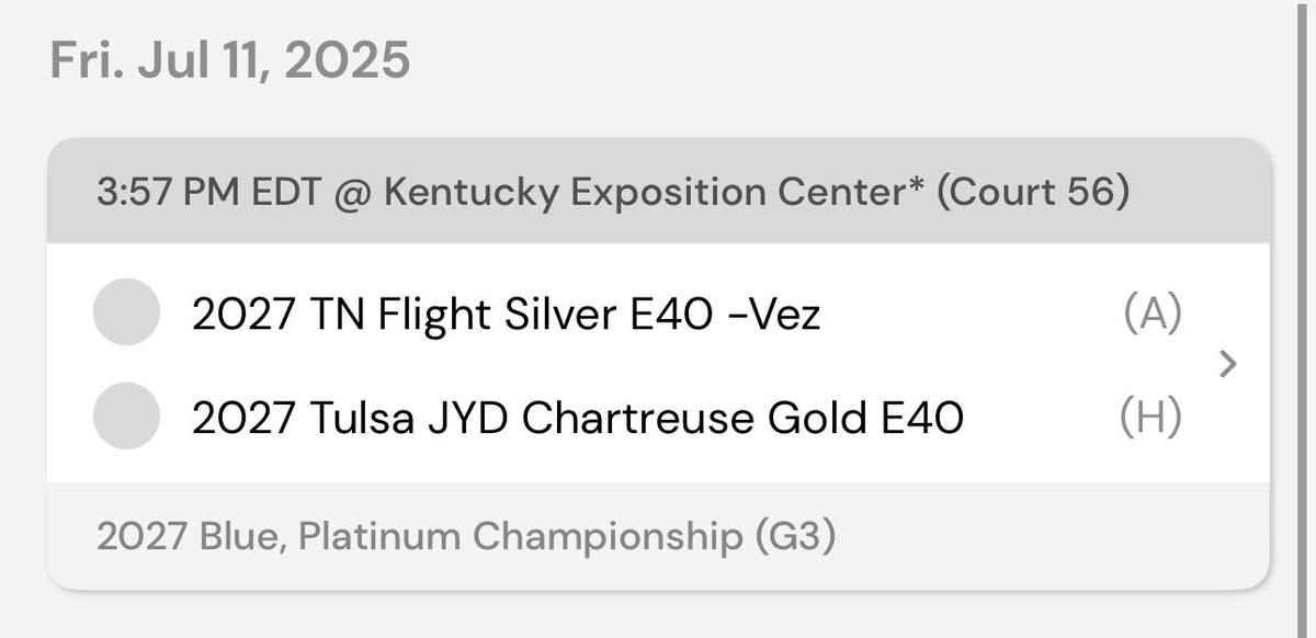 Ansley Moore (@ansleyyymoore) on Twitter photo 2-0 in Pool Play at Run 4 Roses!! 🌹 Come see us today at 3:57 on Court 56 for our first round of Platinum bracket play! Thank you to all the coaches who came out yesterday and today!
<a href="/CoachVez4/">Vez Smith</a> <a href="/TNFlightEYBL/">Tennessee Flight EYBL</a> <a href="/PGHTennessee/">Prep Girls Hoops Tennessee</a> <a href="/MeadeHoops/">Amanda Meade</a> <a href="/PGHKentucky/">Prep Girls Hoops Kentucky</a> 2-0 in Pool Play at Run 4 Roses!! 🌹 Come see us today at 3:57 on Court 56 for our first round of Platinum bracket play! Thank you to all the coaches who came out yesterday and today!
<a href="/CoachVez4/">Vez Smith</a> <a href="/TNFlightEYBL/">Tennessee Flight EYBL</a> <a href="/PGHTennessee/">Prep Girls Hoops Tennessee</a> <a href="/MeadeHoops/">Amanda Meade</a> <a href="/PGHKentucky/">Prep Girls Hoops Kentucky</a>