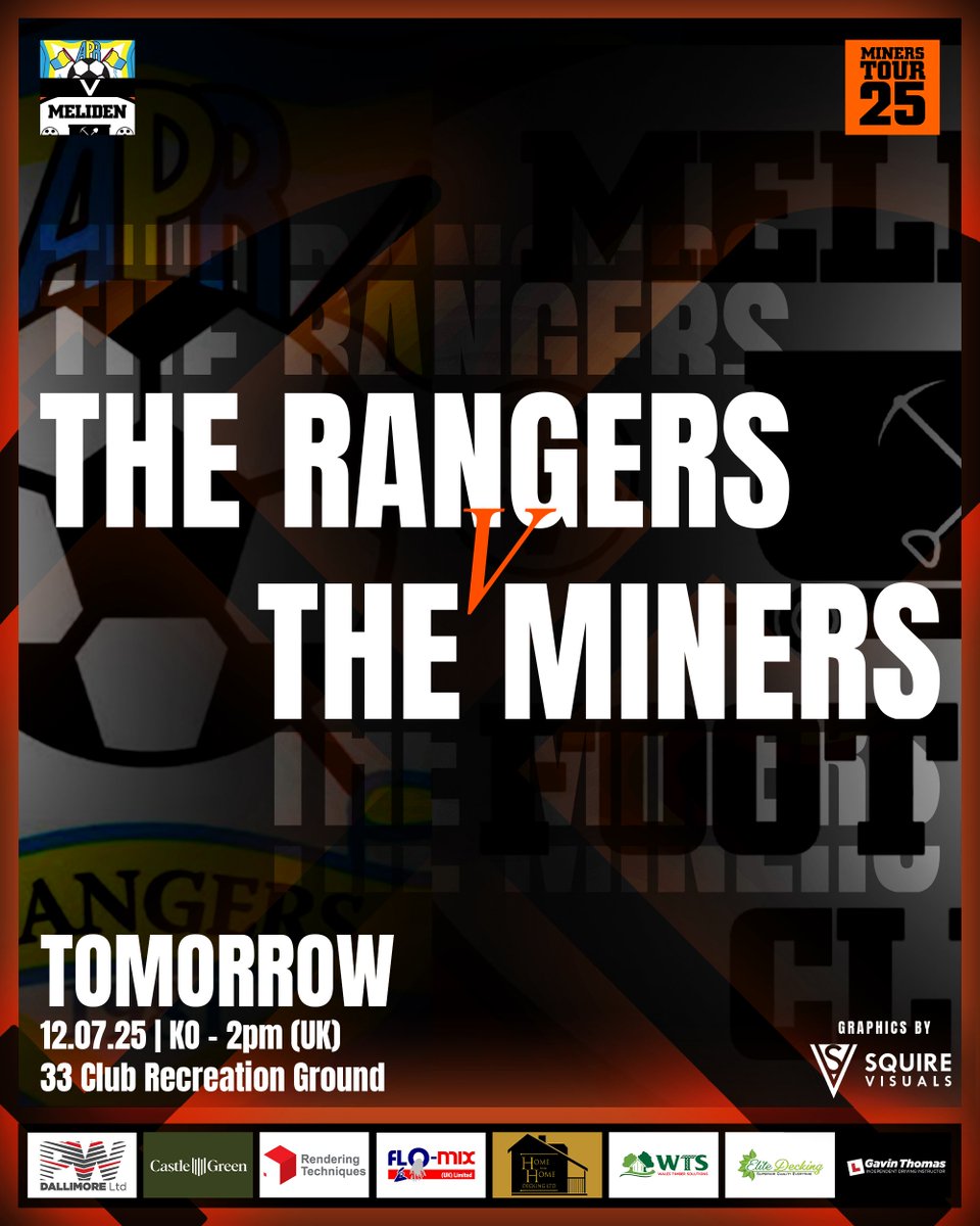 Meliden FC (@fc_meliden) on Twitter photo π ππππππππ β«οΈ
On the road tomorrow!
π <a href="/aprjfc/">Aston Park Rangers FC</a>
π Miners Tour '25
ποΈ 12th July '25
βοΈ KO - 2pm BST
π 33 Club Recreation Ground, Shotton, CH5Β 1QY
Graphics by <a href="/Squire95/">Squire95 π΄σ §σ ’σ ·σ ¬σ ³σ Ώ | Content Creator ξ¨</a> | <a href="/SquireVisuals/">Squire Visuals</a>
#UpTheMiners π β«οΈ π ππππππππ β«οΈ
On the road tomorrow!
π <a href="/aprjfc/">Aston Park Rangers FC</a>
π Miners Tour '25
ποΈ 12th July '25
βοΈ KO - 2pm BST
π 33 Club Recreation Ground, Shotton, CH5Β 1QY
Graphics by <a href="/Squire95/">Squire95 π΄σ §σ ’σ ·σ ¬σ ³σ Ώ | Content Creator ξ¨</a> | <a href="/SquireVisuals/">Squire Visuals</a>
#UpTheMiners π β«οΈ