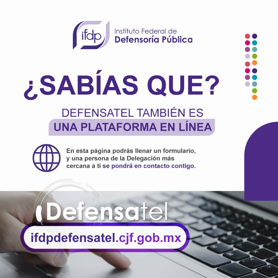 defensoriaifdp's tweet image. 📣 Si necesitas asesoría u orientación jurídica, te invitamos a llenar nuestro formulario en ifdpdefensatel.cjf.gob.mx
👥Una persona de la Delegación más cercana se comunicará contigo para brindarte la ayuda que necesitas.
#IFDP #DefensaParaTi #SomosPJF