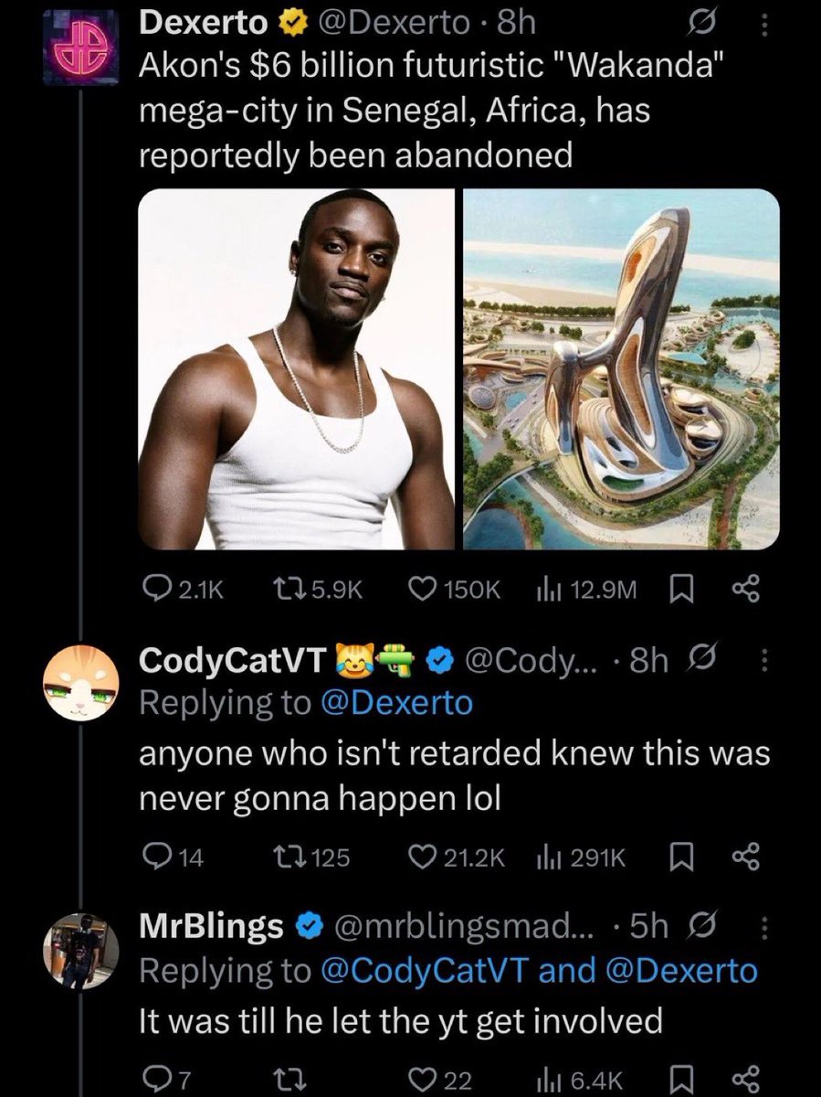 Unpopular Opinion (@vodkaandapathy) on Twitter photo <a href="/InsaneCope/">Insane Cope</a> -black guy
-gets famous in black industry
-get black-funded grant
-goes to Africa
-settles in 100% black Senegal
-hires all black workers
-100% black investors
-black-owned construction companies
-tries to build fictional black city…
…fails…
…blames Whitey.
It’s so boring <a href="/InsaneCope/">Insane Cope</a> -black guy
-gets famous in black industry
-get black-funded grant
-goes to Africa
-settles in 100% black Senegal
-hires all black workers
-100% black investors
-black-owned construction companies
-tries to build fictional black city…
…fails…
…blames Whitey.
It’s so boring
