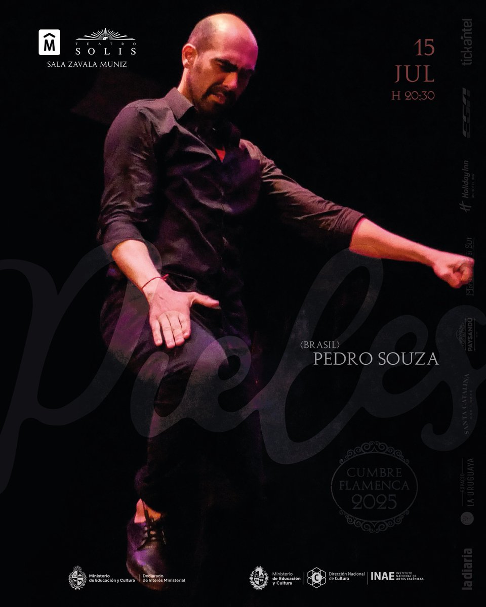 TeatroSolis's tweet image. 🇧🇷 Pedro Souza en el Ciclo Pieles | cumbre flamenca
Espectáculo que recrea el tradicional tablao andaluz, con un cuadro artístico internacional que promete una experiencia apasionante, con la intensidad, la belleza y la magia tan propia de este arte.
🎟 Entradas en venta.