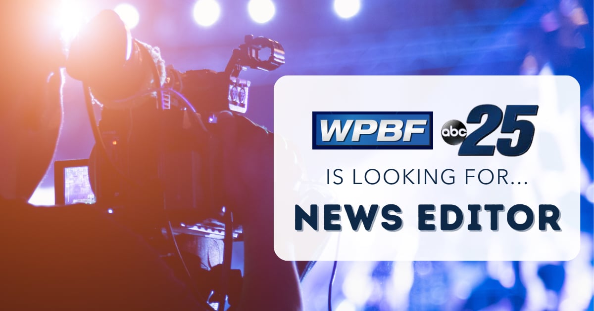 Palm Beach Film & TV (@pbcfilmandtv) on Twitter photo 📺Television job alert! <a href="/WPBF25News/">WPBF 25 News</a> is seeking a News Editor! For a full job description and to learn how to apply, visit bit.ly/3TOWCci. #ThePalmBeaches #TVJobs #Hiring #PBCJobs #TVProduction 📺Television job alert! <a href="/WPBF25News/">WPBF 25 News</a> is seeking a News Editor! For a full job description and to learn how to apply, visit bit.ly/3TOWCci. #ThePalmBeaches #TVJobs #Hiring #PBCJobs #TVProduction