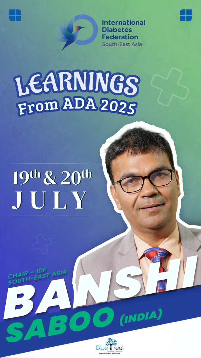 LearningADA2025's tweet photo. Caption

Join Dr. Banshi Saboo, Chair of IDF South-East Asia, as he brings together key insights from the ADA 2025 Scientific Sessions in an exclusive two-day webinar – "Learnings from ADA 2025." 🧠💡

Date: 19th &amp; 20th July 2025
Time: 8:30 PM IST
Link: https://t.co/Wl19XtRbtv https://t.co/zsngiUOVSm
