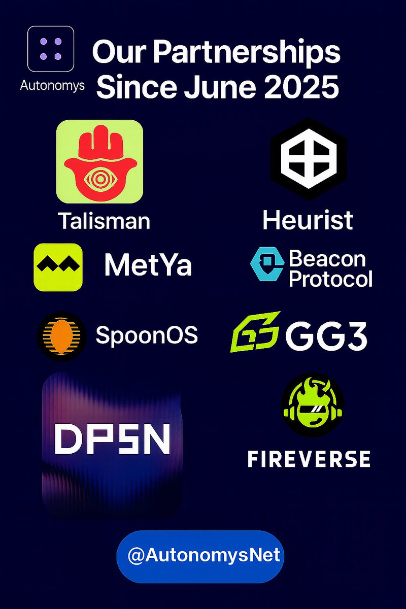 crypto_mari's tweet photo. 🚀 Autonomys on Fire: 8 New Partnerships in 1 Month!
@AutonomysNet is moving fast — 8 partnerships since June 2025! 
Here’s a quick look at why this matters: https://t.co/JlzyKKtm04