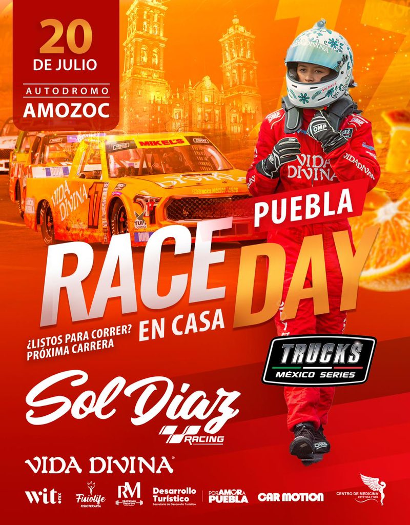 SolDazRacing1's tweet photo. 🔥 ¡Nueva imagen, nueva mente!
Este 20 de julio estreno el #OrangeGeniusCar 🍊⚡ powered by @VidaDivina. @armentapuebla_ @Gob_Puebla Más enfoque, más energía, más velocidad.¿Ya tienes tu Orange Genius? 🧠🚀#SolDíaz17 #VidaDivina #RaceDay  
#DesarrolloTuristicoPuebla https://t.co/CWUiKFpoF2