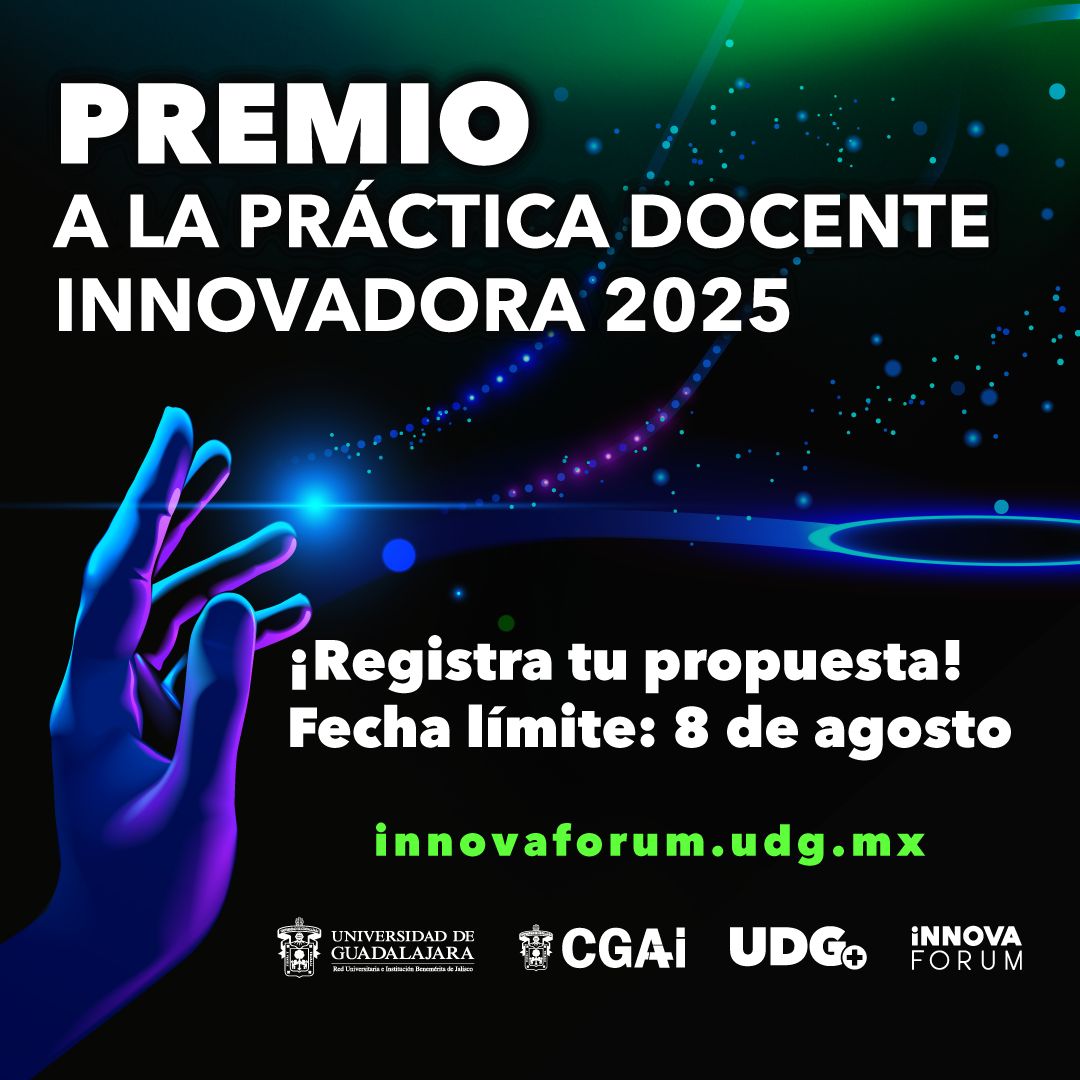UDGPlus (@udgplus) on Twitter photo 👩🏫👨🏫 ¿Has implementado una idea nueva en tus clases y te ha dado buenos resultados?
Queremos conocerla.
Súmate al Premio a la Práctica Docente Innovadora 2025 de la <a href="/udg_oficial/">Universidad de Guadalajara</a>
🗓 Inscripciones abiertas hasta el 8 de agosto acortar.link/lXQ8sB 👩🏫👨🏫 ¿Has implementado una idea nueva en tus clases y te ha dado buenos resultados?
Queremos conocerla.
Súmate al Premio a la Práctica Docente Innovadora 2025 de la <a href="/udg_oficial/">Universidad de Guadalajara</a>
🗓 Inscripciones abiertas hasta el 8 de agosto acortar.link/lXQ8sB