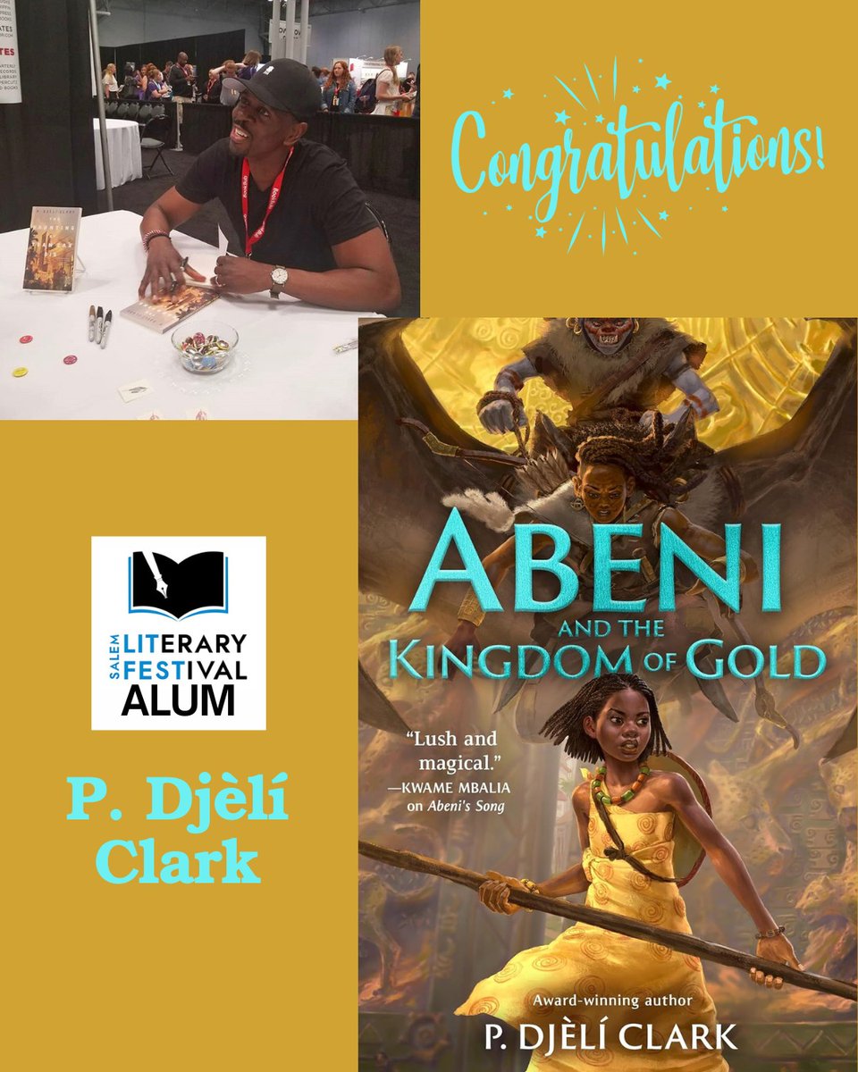 SalemLitFest (@salemlitfest) on Twitter photo Belated congrats to Lit Fest alum <a href="/pdjeliclark/">@pdjeliclark.bsky.social</a> on the publication of ABENI AND THE KINGDOM OF GOLD, the second adventure in Abeni’s tale of magic, monsters, friendship & courage. See P. Djéli in Burlington next week at Readercon! Learn more at readercon.org Belated congrats to Lit Fest alum <a href="/pdjeliclark/">@pdjeliclark.bsky.social</a> on the publication of ABENI AND THE KINGDOM OF GOLD, the second adventure in Abeni’s tale of magic, monsters, friendship & courage. See P. Djéli in Burlington next week at Readercon! Learn more at readercon.org