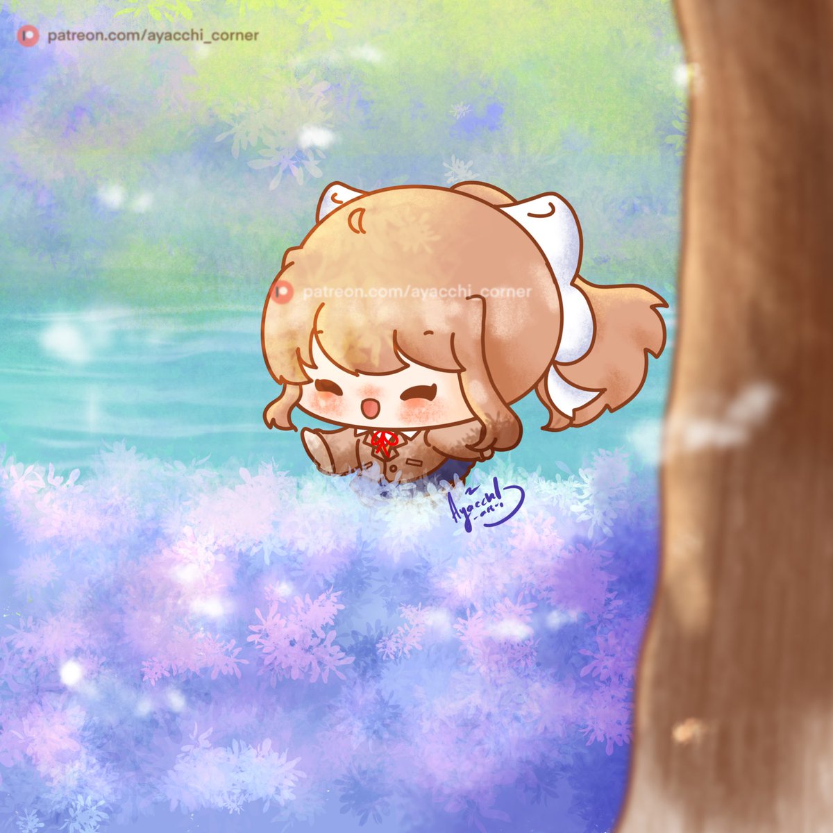 ayacchi_corner's tweet image. Monika has been feeling outdoorsy~ 💚✨

#DDLC