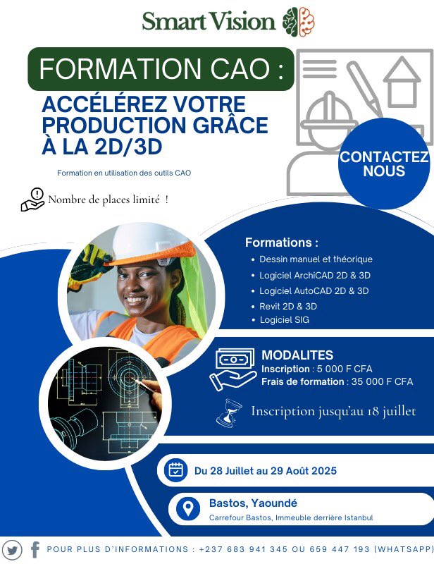 SmartVision_Edu's tweet image. 📣 Formation Exceptionnelle en Conception Assistée par Ordinateur avec Smart Vision ! 🎨💻

Chers étudiants,

Ces vacances, Smart Vision vous offre une opportunité unique d&apos;apprendre la conception assistée par ordinateur !
#SmartVision