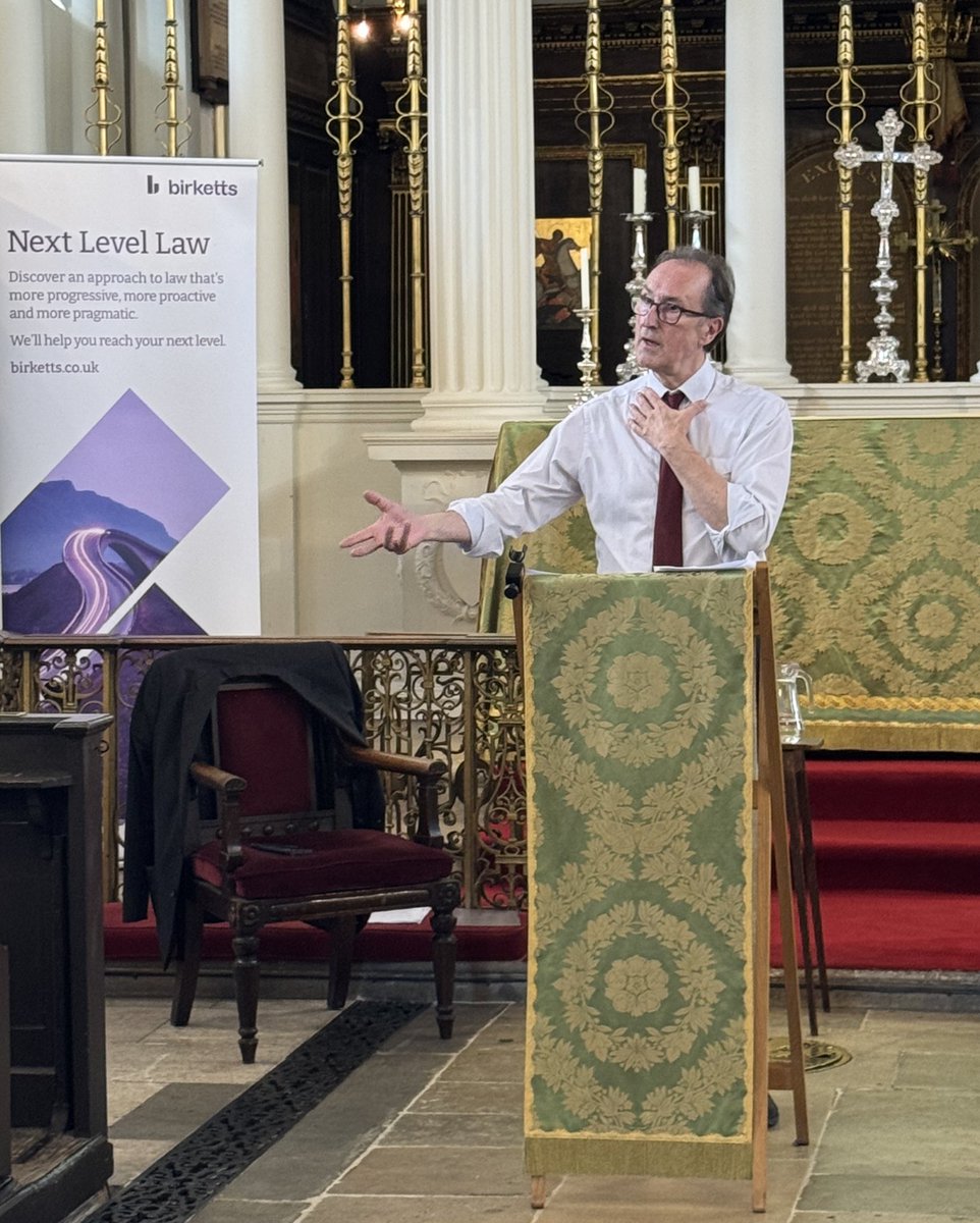 splcoleman's tweet image. Wonderful to welcome Professor Norman Doe KC to @GrosvenorChapel to deliver an @ecclawsoc lecture ‘Move over Lyndwood: the York Provinciale’. Professor Doe was awarded the 2nd ever fellowship of the @ecclawsoc presented by the Dean of the Arches Morag Ellis KC