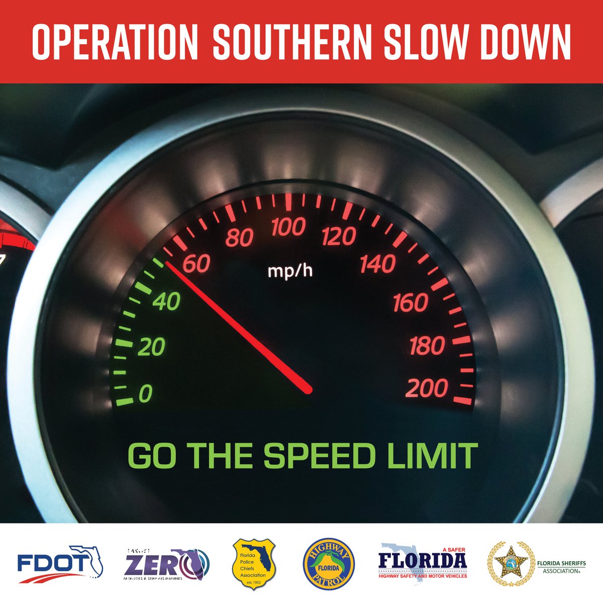 MyFDOT_CFL's tweet image. Slower speeds lead to fewer crashes with less-severe injuries, which is why FDOT has partnered with @FLHSMV and local law enforcement agencies for #OperationSouthernSlowDown. Take it easy so you can get home safely.